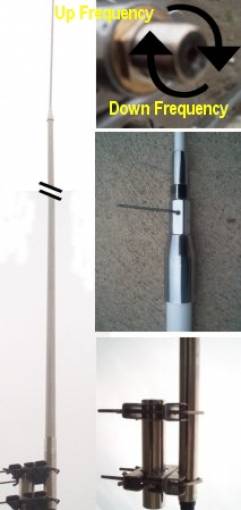 Tagra M-27 1/2 Antenna professionale banda C.B. per uso nautico (o da base) 1/2 onda, 5 metri in fibra di vetro.